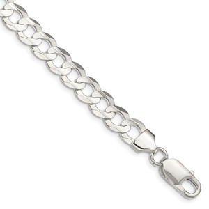 Sterling Silver 7.8mm Concave Beveled Curb Chain - QC-AD9CF4FB-6512