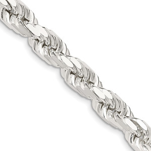 Sterling Silver 7.8mm Diamond-cut Rope Chain - QD-607918FB-5358