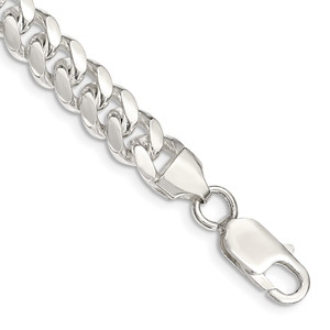 Sterling Silver 7.8mm Polished Domed Curb Chain - QD-73680698-6786