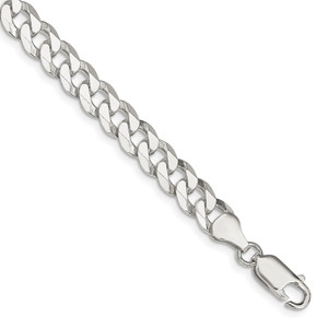 Sterling Silver 7mm Beveled Curb Chain - QF-18C4D5B8-9454