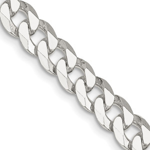 Sterling Silver 7mm Beveled Curb Chain - QF-3AA63D7D-4461