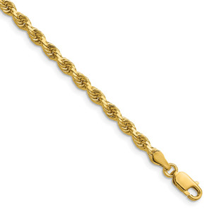 14K 30 inch 3.75mm Diamond-cut Rope with Lobster Clasp Chain