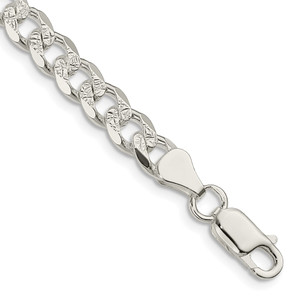 Sterling Silver 7mm Pave Curb Chain - QC-ADBA7B33-4024