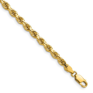 14K 30 inch 4mm Diamond-cut Rope with Lobster Clasp Chain