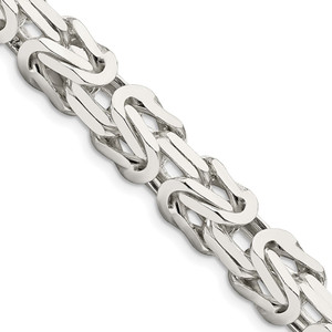 Sterling Silver 8.25mm Byzantine Chain - QB-85DBB33E-7345