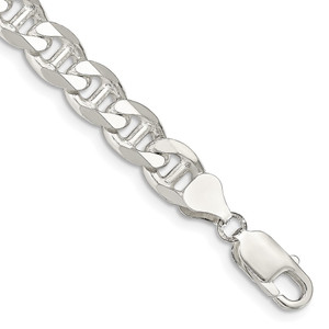 Sterling Silver 8.25mm D/C Flat Anchor Curb Chain - QF-B65029E5-7629