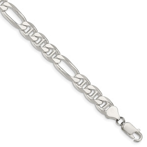 Sterling Silver 8.25mm Figaro Anchor Chain - QA-678F321E-8914