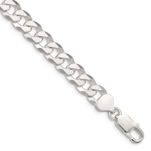 Sterling Silver 8.5mm Beveled Curb Chain - QF-17EED04C-6913