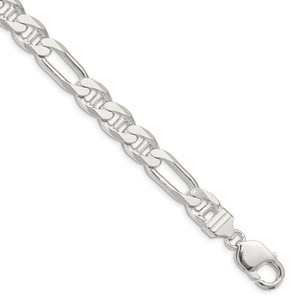 Sterling Silver 8.75mm Figaro Anchor Chain - QA-11E37B61-1703