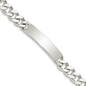 Sterling Silver 8inch Polished Engraveable Curb Link ID Bracelet - QI-72A508C8-7007