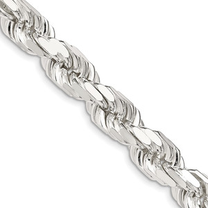 Sterling Silver 9.0mm Diamond-cut Rope Chain - QD-A727EEA5-8197