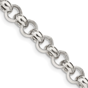 Sterling Silver 9.5mm Semi-solid Rolo Chain - QF-4B65A33A-9394