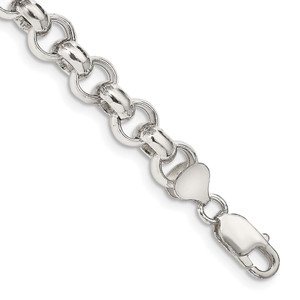 Sterling Silver 9.5mm Semi-solid Rolo Chain - QF-4D4308D0-9953