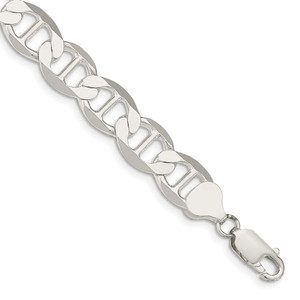 Sterling Silver 9.95mm Flat Anchor Chain - QL-7CFB431C-7448
