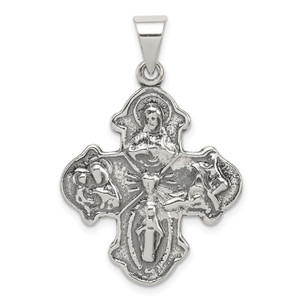 Sterling Silver Antiqued 4-way Medal - QC-FFDE5A6B-9918