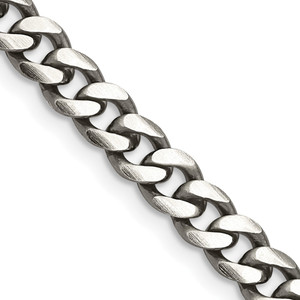 Sterling Silver Antiqued 6.0mm Curb Chain - QC-77DBDDDF-2206