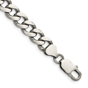 Sterling Silver Antiqued 8.3mm Curb Chain - QC-6A4A0479-9296