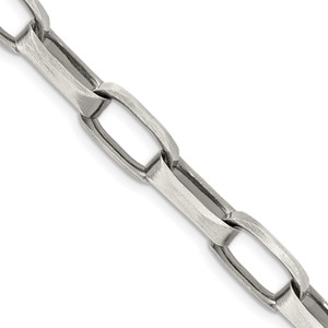 Sterling Silver Antiqued 8mm Elongated Open Link Chain - QF-F73983B8-3809