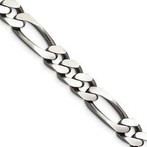 Sterling Silver Antiqued 9mm Figaro Chain - QF-A00AFD53-4829