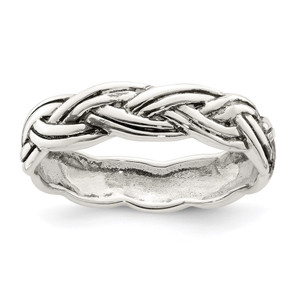 Sterling Silver Antiqued Celtic Band - QR-62F9665F-7959