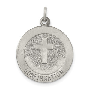 Sterling Silver Antiqued Confirmation Medal - QC-A32779E3-4428
