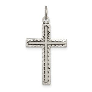 Sterling Silver Antiqued Cross Charm - QC-32FA5C27-6182