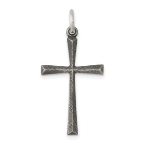 Sterling Silver Antiqued Cross Charm - QC-B1292782-8089