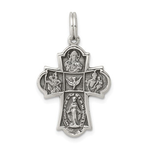 Sterling Silver Antiqued Cross Charm - QC-EC2DCD97-8304