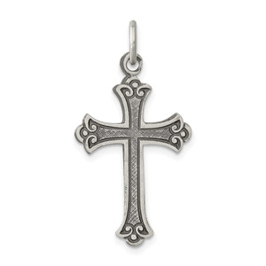 Sterling Silver Antiqued Cross Pendant - QC-006D56BA-3885