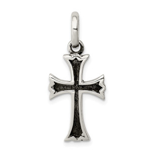 Sterling Silver Antiqued Cross Pendant - QC-883B7302-5595