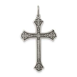 Sterling Silver Antiqued Cross Pendant - QC-C2799B4B-2765