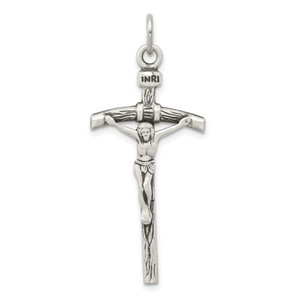 Sterling Silver Antiqued Crucifix Pendant - QC-00D284B7-7515