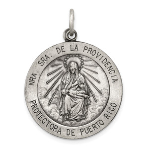 Sterling Silver Antiqued De La Providencia Medal - QC-1D5CA877-5856