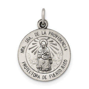 Sterling Silver Antiqued De La Providencia Medal - QC-B841A66C-4452