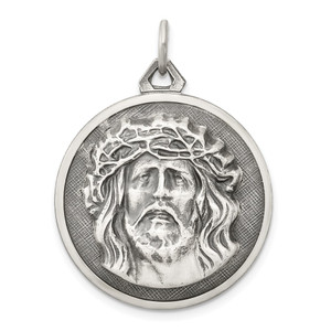 Sterling Silver Antiqued Ecce Homo Medal - QC-28DD379E-5408