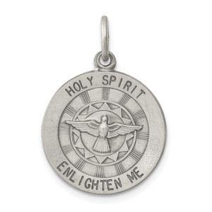 Sterling Silver Antiqued Holy Spirit Medal - QC-CED8CC0E-8253