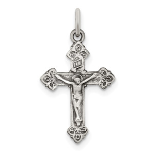 Sterling Silver Antiqued INRI Crucifix Pendant - QC-38CDEA89-4372