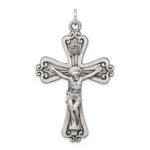 Sterling Silver Antiqued INRI Crucifix Pendant - QC-854D5479-4067