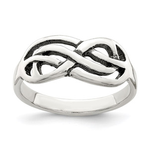 Sterling Silver Antiqued Knot Ring - QR-972F00DF-3508