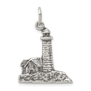 Sterling Silver Antiqued Lighthouse Charm - QC-C76C165A-3174