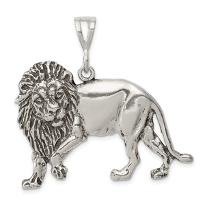 Sterling Silver Antiqued Lion Charm - QC-905D39A3-7923