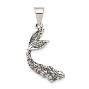 Sterling Silver Antiqued Mermaid Pendant - QC-E32D1917-4017