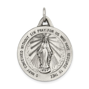 Sterling Silver Antiqued Miraculous Medal - QC-2630E9EE-4296