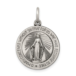 Sterling Silver Antiqued Miraculous Medal - QC-CB815712-9108