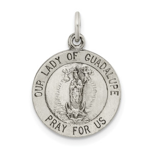 Sterling Silver Antiqued Our Lady of Guadalupe Medal - QC-ABA58D95-5812