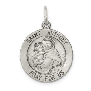 Sterling Silver Antiqued Saint Anthony Medal - QC-46B41530-7322
