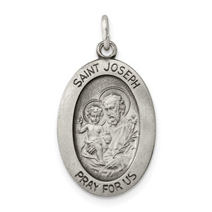 Sterling Silver Antiqued Saint Joseph Medal - QC-1F6A5C89-5298