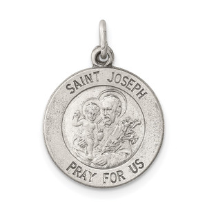 Sterling Silver Antiqued Saint Joseph Medal - QC-FF147FCF-1657