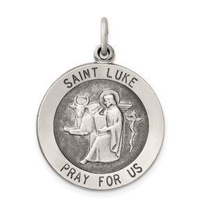 Sterling Silver Antiqued Saint Luke Medal - QC-34A250A2-1792