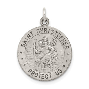 Sterling Silver Antiqued St. Christopher Basketball Medal - QC-37DC512C-1287